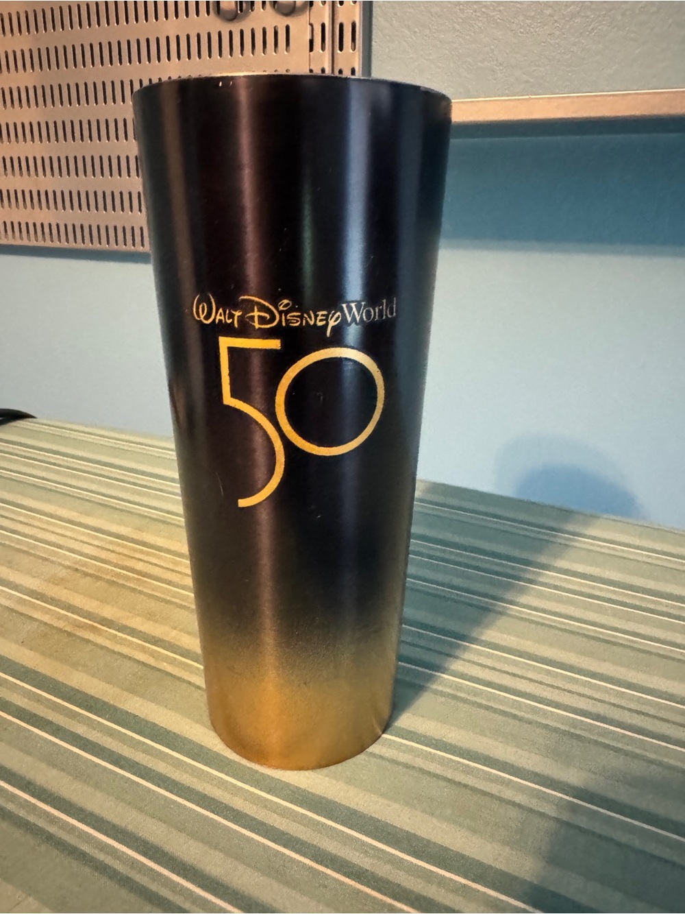 Disney Black and Gold 50th Anniversary Travel Tumbler